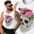 TANK TOP  HORROR SKULL PINK